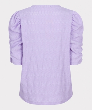 Top R-neck puff sleeve 540 Lilac