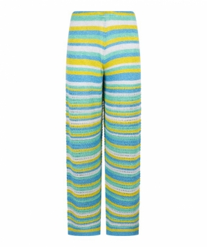 Trousers striped open knit 995 Multi Color