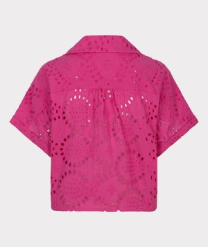 Blouse knot cotton chiffly 523 Hot Pink