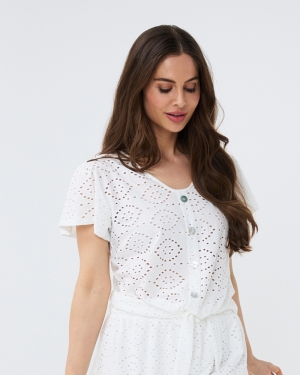 Top knot embroidery SJ 120 Off White