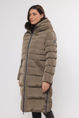 Long padded hooded coat with f Hunter -