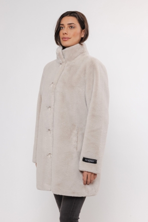 Single breasted fake fur coat Birch -