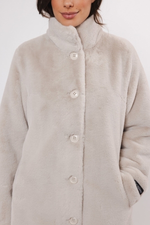 Single breasted fake fur coat Birch -