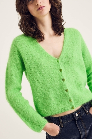 CARDIGAN 438 FLUO GREEN