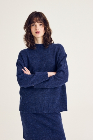 PULL LANGE MOUWEN 862 BLUE CHINE