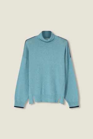 PULL LANGE MOUWEN 524 AQUA