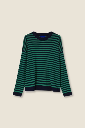 PULL LANGE MOUWEN 050 NAVY+GREEN