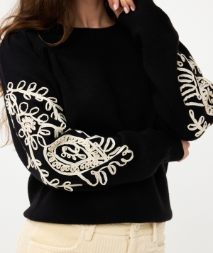 Sweater tape embroidery 000  Black -