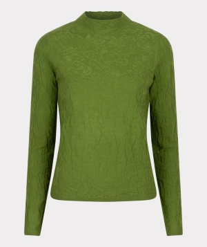 Sweater solid jacquard 318  Forest Gre