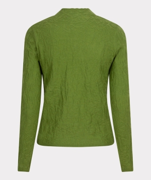 Sweater solid jacquard 318  Forest Gre