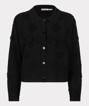 Cardigan 3D flowers 000  Black -