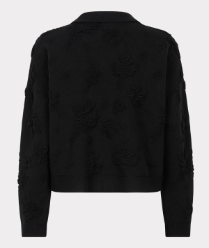 Cardigan 3D flowers 000  Black -