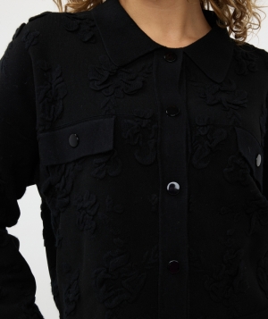 Cardigan 3D flowers 000  Black -