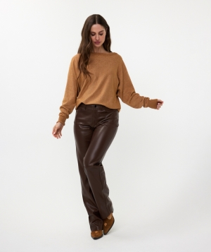 Sweater batwing lurex 189  Caramel -