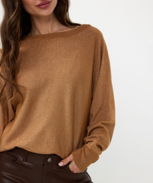 Sweater batwing lurex 189  Caramel -