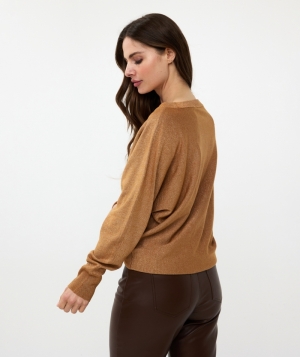 Sweater batwing lurex 189  Caramel -