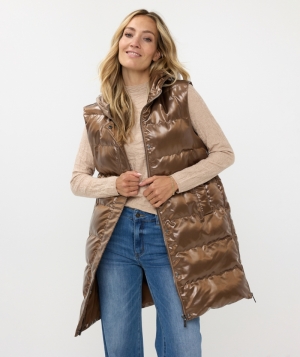 Bodywarmer long hood 750  Brandy -