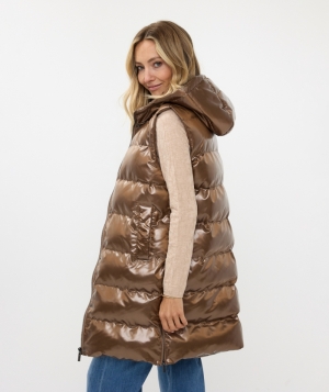 Bodywarmer long hood 750  Brandy -